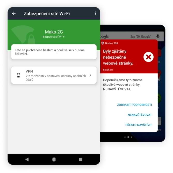 Aplikace Zabezpečení sítě Wi-Fi v tabletu a telefonu