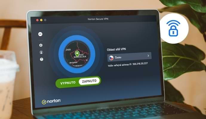 Výstraha na obrazovce, Norton Secure VPN.