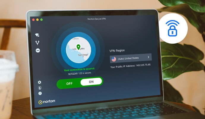 Výstraha na obrazovce, Norton Secure VPN.